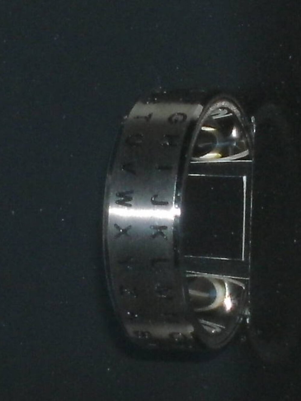 NWT Original Box Retro Works Secret Decoder Ring Alphabet Cipher Stainless Steal
